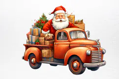 Christmas Truck Sublimation Clipart PNG Product Image 3
