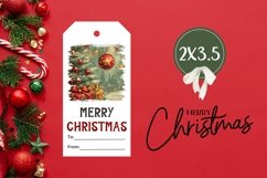 Vintage Christmas Tree Gift Tag, Winter Gift Tag Designs Product Image 3