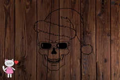 Skull Santa hat with glasses svg, Christmas cut file Product Image 5