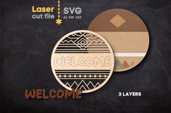 Welcome SVG laser cut file for Glowforge Product Image 3