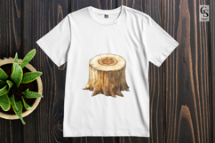Watercolor Tree Stump Illustration Clipart Sublimation PNG Product Image 2
