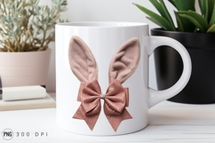 Pink Bunny Ears With Bow Sublimation PNG Product Image 2