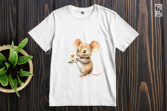 Cute Watercolor Mouse Clipart Sublimation PNG Product Image 2