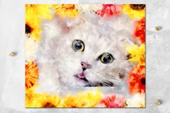 Cats &amp; flowers | skinny tumbler sublimation design bundle Product Image 3