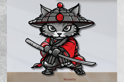 Multilayer Cat Samurai Ninja SVG Laser Cut File 3D Layered Product Image 2