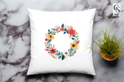 Colorful Floral Wreath Clipart Sublimation PNG Product Image 3