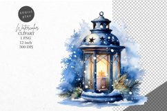 Christmas clipart, Lantern clipart. Blue Christmas Product Image 1