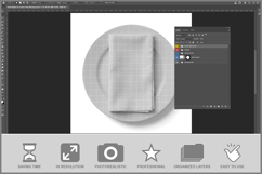 Cloth Napkin On Ceramic Plate Product Image 2