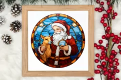 Stained Glass Painting Of Santa Clipart Sublimation Product Image 3