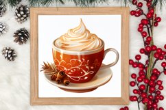 Christmas Cake Clipart, Christmas Cappuccino Clipart Product Image 3