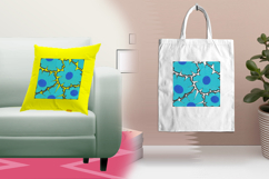 Blue Floral Pop Art Embroidery Design Product Image 3