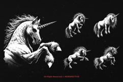 10 Bundle Dark Art Unicorn Beast Animal Horse Magical Tattoo Product Image 5