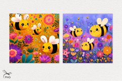 Bees and flowers digital paper Product Image 3