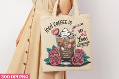 Iced coffee is my love language PNG, Coffee Valentines day S Product Image 3