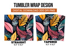 Abstract Shapes And Leaves Tumbler Wrap Sublimation Product Image 3
