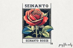 Valentines Romantic Retro Style Stamp Clipart PNG Product Image 1