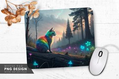 Enchanted Rainbow Cat Mouse Pad PNG Design Product Image 1