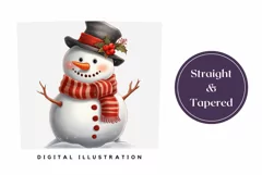 Christmas Tumbler Wrap Design, Snowman Tumbler Sublimation Product Image 3
