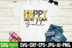 Happy New Year Y'all Sublimation Design , Happy New Year PNG Product Image 1
