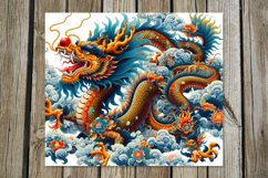 Chinese dragon | 8 Retro Skinny tumbler sublimation designs Product Image 3
