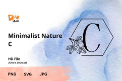 Minimalist Nature Monogram - Elegant Botanical Letter Design Product Image 1