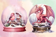 Pink Christmas in Snow Globe Clipart Bundle Product Image 4