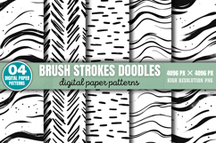 Brush strokes Doodles Digital Paper Background PNG Product Image 1