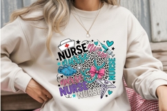 Nurse Nurse Nurse PNG Leopard Print, Cute Nurse Collage Subl Product Image 3