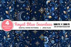 Royal Blue Seamless Digital Paper JPG Product Image 1