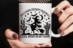 On A Dark Desert Highway Cool Wind In My Hair Svg, Witch svg Product Image 4