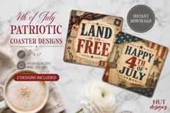Vintage Patriotic Coaster Designs Retro 4th of July coaster Product Image 1