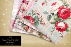 Shabby Floral Light Pink Plaid Junk Journal Paper Product Image 3