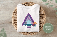 Hand Drawn Camping Illustration, Cartoon Glamping Tent PNG Product Image 3