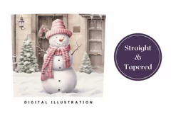 Christmas Tumbler Design, Christmas Snowman Sublimation PNG Product Image 3