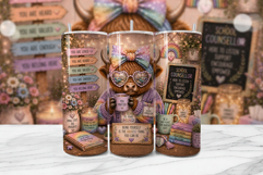 School Counselor Cow Tumbler Wrap Product Image 1