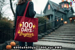 100 Days Brighter Light Bulb School Sublimation Design Product Image 4