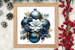 Blue Christmas Ornaments Clipart, Christmas PNG Product Image 3