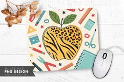 Playful Apple Design with Animal Prints Mouse Pad PNG Product Image 1