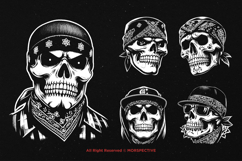 10 Bundle Dark Art Cholo Gangster Mafia Skull Tattoo Fedora Product Image 5