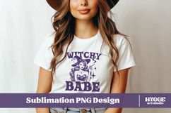 Witchy Babe Vintage Funny Sarcastic Halloween PNG DTF Product Image 2