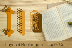 Honey bee bookmarks svg layered, Laser cut bookmarks Product Image 3