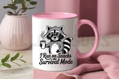Cartoon Raccoon With Coffee And Sunglasses Runs On Snacks Product Image 3