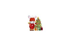 Illustration of a Christmas hare with a Christmas tree Product Image 3