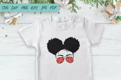 Christmas Messy Bun SVG | Mom Life SVG | Afro Women SVG Product Image 2