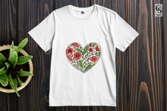 Floral Folk Art Heart Clipart Sublimation PNG Product Image 2