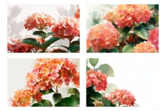 Cartoon Flowers Cosmetic Bag, Hydrangea Cosmetic Bag PNG Product Image 3