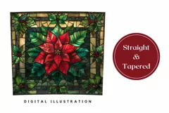 Christmas Flowers Tumbler, Stained Glass Christmas Tumbler Product Image 3