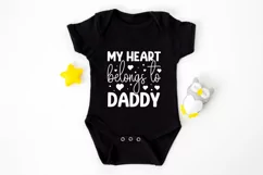My heart belongs to daddy SVG, Kids Valentine Svg Product Image 3