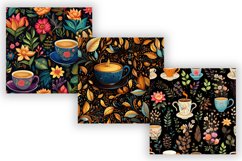 Whimsical Coffee Digital Paper, Whimsical Coffee Pattern Product Image 3