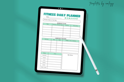 Fitness Daily Planner Editable Canva Workout &amp; Wellness Product Image 3